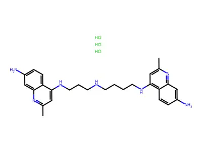 C26H33N7.3ClH structure
