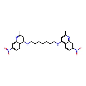 1,7-Heptanediamine, N,N'-bis(2-methyl-7-nitro-4-quinolinyl)-, dihydrochloride structure