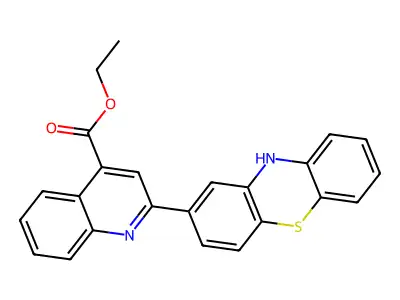 4-Quinolinecarboxylic acid, 2-(10H-phenothiazin-2-yl)-, ethyl ester structure