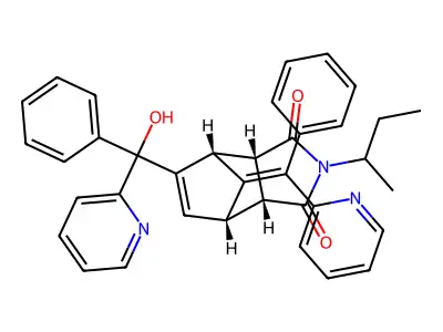 5-Norbornene-2,3-dicarboximide, N-sec-butyl-5-(alpha-hydroxy-alpha-2-pyridylbenzyl)-7-(alpha-2-pyridylbenzylidene)-, endo- structure