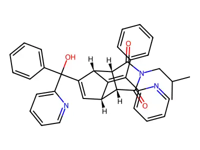 5-Norbornene-2,3-dicarboximide, 5-(alpha-hydroxy-alpha-2-pyridylbenzyl)-N-isobutyl-7-(alpha-2-pyridylbenzylidene)-, endo- structure
