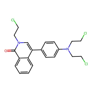 4-[4-[Bis(2-chloroethyl)amino]phenyl]-2-(2-chloroethyl)isoquinolin-1-one structure