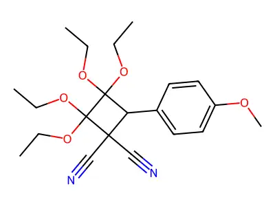 2,2,3,3-Tetraethoxy-4-(4-methoxyphenyl)cyclobutane-1,1-dicarbonitrile structure