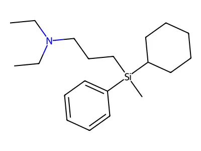 Propylamine, 3-(cyclohexylmethylphenylsilyl)-N,N-diethyl- structure