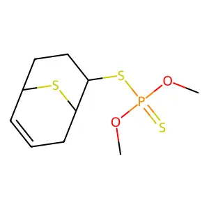 Phosphorodithioic acid, O,O-dimethyl S-9-thiabicyclo(3.3.1)non-6-en-2-yl ester structure