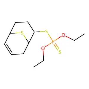 Phosphorodithioic acid, O,O-diethyl S-9-thiabicyclo(3.3.1)non-6-en-2-yl ester structure