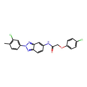 N-[2-(3-chloro-4-methylphenyl)benzotriazol-5-yl]-2-(4-chlorophenoxy)acetamide structure