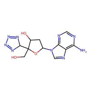 (R)-2'-Deoxy-4'-C-5H-tetrazol-5-yladenosine structure