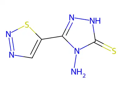 4-amino-3-(thiadiazol-5-yl)-1H-1,2,4-triazole-5-thione structure