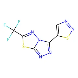 3-(Thiadiazol-5-yl)-6-(trifluoromethyl)-[1,2,4]triazolo[3,4-b][1,3,4]thiadiazole structure