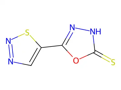 5-(thiadiazol-5-yl)-3H-1,3,4-oxadiazole-2-thione structure
