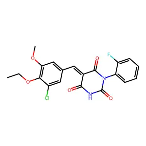 (5Z)-5-[(3-chloro-4-ethoxy-5-methoxyphenyl)methylidene]-1-(2-fluorophenyl)-1,3-diazinane-2,4,6-trione structure