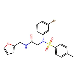 2-(3-bromo-N-(4-methylphenyl)sulfonylanilino)-N-(furan-2-ylmethyl)acetamide structure