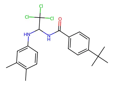 4-tert-butyl-N-[2,2,2-trichloro-1-(3,4-dimethylanilino)ethyl]benzamide structure
