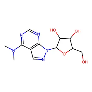 2-[4-(dimethylamino)pyrazolo[3,4-d]pyrimidin-1-yl]-5-(hydroxymethyl)oxolane-3,4-diol structure