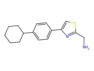 [4-(4-Cyclohexylphenyl)-1,3-thiazol-2-yl]methanamine structure