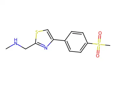 N-Methyl-4-[4-(methylsulfonyl)phenyl]-2-thiazolemethanamine structure