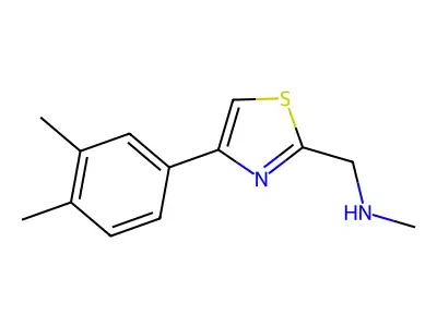 1-[4-(3,4-dimethylphenyl)-1,3-thiazol-2-yl]-N-methylmethanamine structure