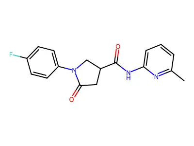 1-(4-fluorophenyl)-N-(6-methylpyridin-2-yl)-5-oxopyrrolidine-3-carboxamide structure