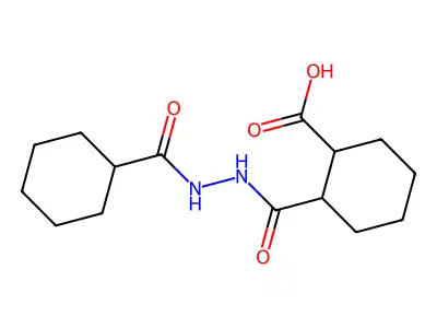 2-[(Cyclohexanecarbonylamino)carbamoyl]cyclohexane-1-carboxylic acid structure