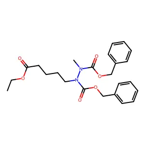 Dibenzyl 1-(5-ethoxy-5-oxopentyl)-2-methylhydrazine-1,2-dicarboxylate structure