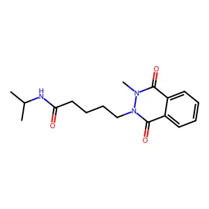 5-(3-methyl-1,4-dioxophthalazin-2-yl)-N-propan-2-ylpentanamide structure