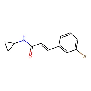 3-(3-bromophenyl)-N-cyclopropylprop-2-enamide structure