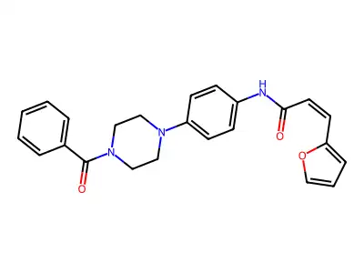 N-[4-(4-benzoyl-1-piperazinyl)phenyl]-3-(2-furyl)acrylamide structure