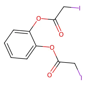 Acetic acid, iodo-, 1,2-phenylene ester structure