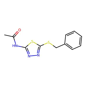 Acetamide, N-(5-((phenylmethyl)thio)-1,3,4-thiadiazol-2-yl)- structure