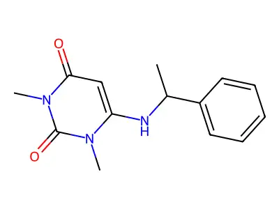 1,3-Dimethyl-6-(1-phenylethylamino)pyrimidine-2,4-dione structure
