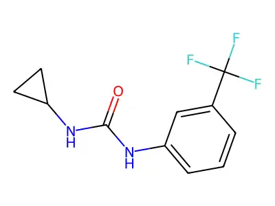 N-cyclopropyl-N'-[3-(trifluoromethyl)phenyl]urea structure