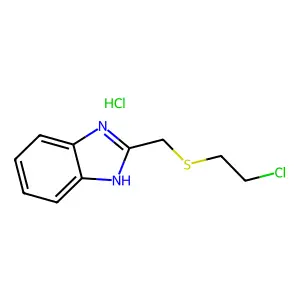 1H-Benzimidazole, 2-(((2-chloroethyl)thio)methyl)-, monohydrochloride structure