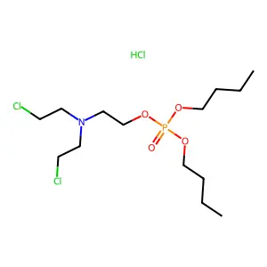 Phosphoric acid, 2-(bis(2-chloroethyl)amino)ethyl dibutyl ester, hydrochloride structure