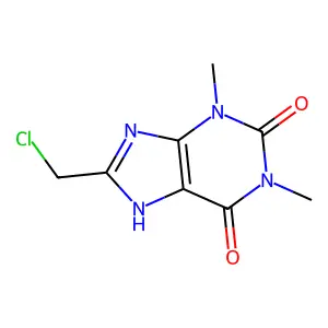 8-(chloromethyl)-1,3-dimethyl-2,3,6,9-tetrahydro-1H-purine-2,6-dione structure