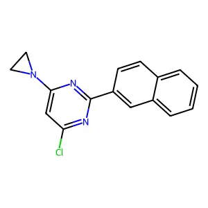 Pyrimidine, 6-aziridino-4-chloro-2-(2-naphthyl)- structure