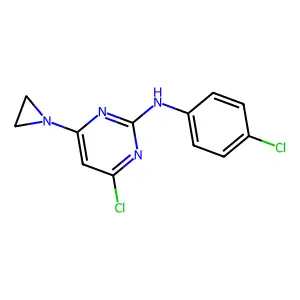Pyrimidine, 6-aziridino-4-chloro-2-(p-chloroanilino)- structure