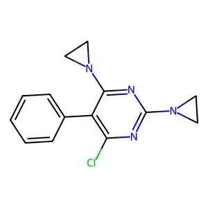 Pyrimidine, 2,4-bis(1-aziridinyl)-6-chloro-5-phenyl- structure