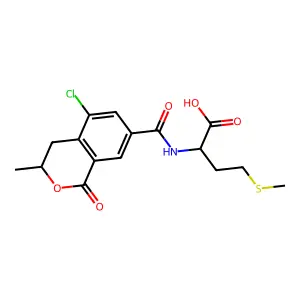 L-Methionine, N-((5-chloro-3,4-dihydro-3-methyl-1-oxo-1H-2-benzopyran-7-yl)carbonyl)- structure