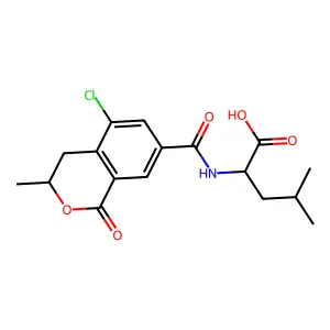 L-Leucine, N-((5-chloro-3,4-dihydro-3-methyl-1-oxo-1H-2-benzopyran-7-yl)carbonyl)- structure