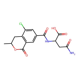L-Asparagine, N2-((5-chloro-3,4-dihydro-3-methyl-1-oxo-1H-2-benzopyran-7-yl)carbonyl)- structure
