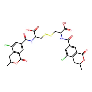 L-Cystine, N,N'-bis((5-chloro-3,4-dihydro-3-methyl-1-oxo-1H-2-benzopyran-7-yl)carbonyl)- structure
