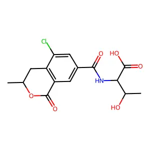 L-Threonine, N-((5-chloro-3,4-dihydro-3-methyl-1-oxo-1H-2-benzopyran-7-yl)carbonyl)- structure