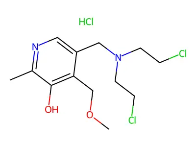 5-((Bis(2-chloroethyl)amino)methyl)-4-(methoxymethyl)-2-methyl-3-pyridinol dihydrochloride structure