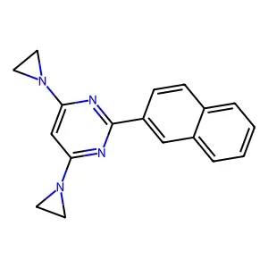 Pyrimidine, 4,6-bis(1-aziridinyl)-2-(2-naphthalenyl)- structure