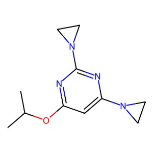 Pyrimidine, 2,4-bis(1-aziridinyl)-6-(1-methylethoxy)- structure
