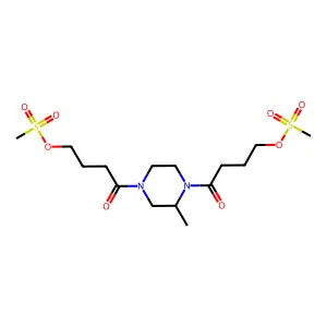 Piperazine, 2-methyl-1,4-bis(4-((methylsulfonyl)oxy)-1-oxobutyl)- structure
