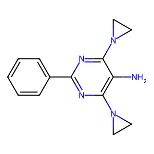 4,6-Bis(1-aziridinyl)-2-phenyl-5-pyrimidinamine structure