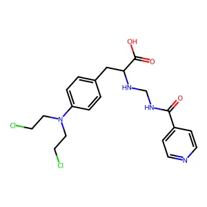 L-Phenylalanine, 4-(bis(2-chloroethyl)amino)-N-(((4-pyridinylcarbonyl)amino)methyl)- structure