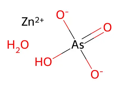 Arsenic acid, zinc salt (1:1), monohydrate structure